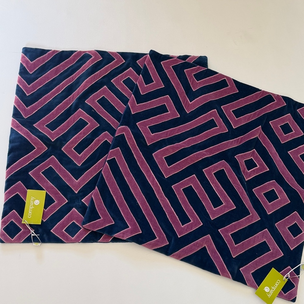 COMPANY C  - 2 Large Velvet Pillowcases 22x22
